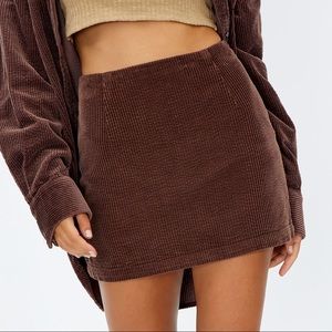 Chocolate brown corduroy mini skirt